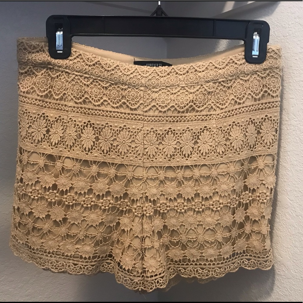 XS Forever 21 Crochet High Waisted Shorts